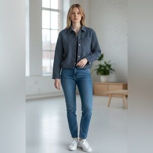 Bagatelle Collection Blue Textured Denim Shirt
